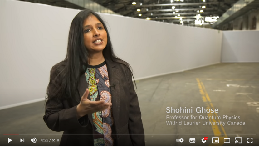 een still uit de video op YouTube van Thought leaders in dialogue: Dr. Shohini Ghose, professor of quantum physics